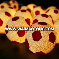 Football/Soccer Design Handmade Cotton Thread Balls String Lights For Christmas Decor Wedding Garden and Holiday Lighting