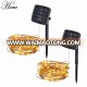 Solar power light panel outdoor copper wire led string decoration light